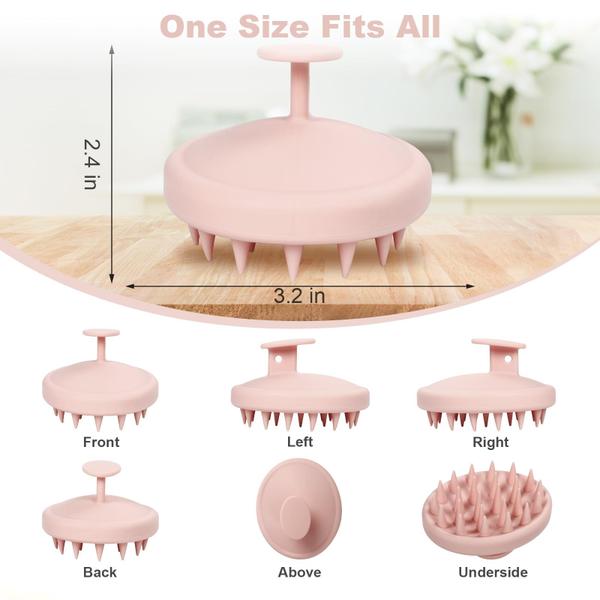 Massageador de couro cabeludo Meartchy Silicone com cerdas macias rosa claro Imagem de Massageador de couro cabeludo Meartchy Silicone com cerdas macias rosa claro
