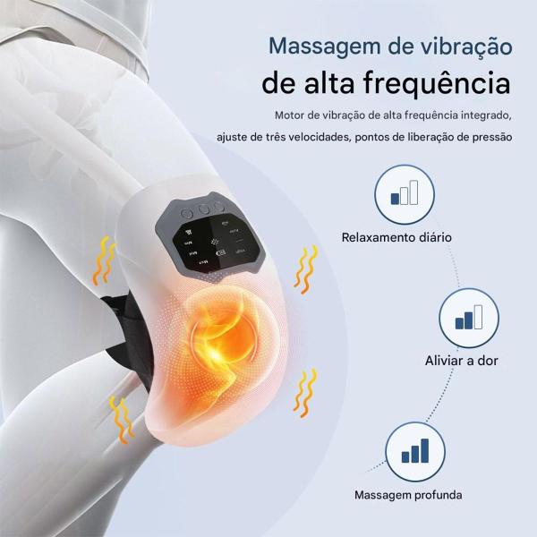 Imagem de Massageador de Joelho Alivia Dor Tensao Vibraçao Aquecimento Massagem Relaxante Lesao Muscular Relaxamento Conforto