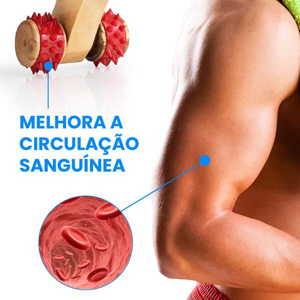 Imagem de Massageador De Madeira Carrinho Corporal Muscular Portatil