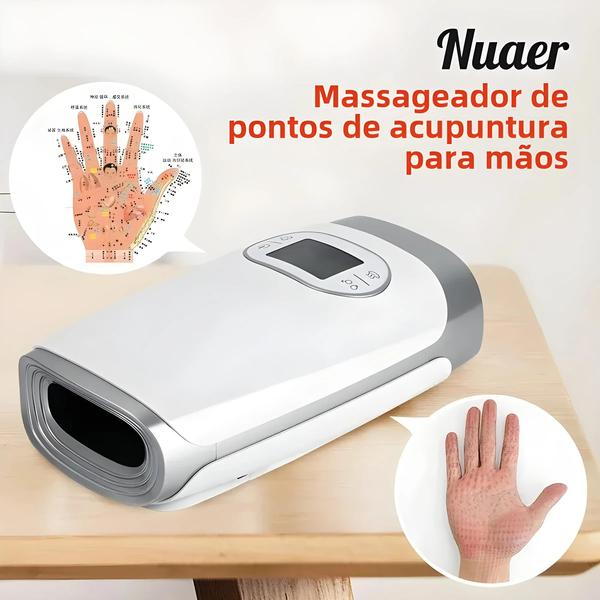 Imagem de Massageador de Mão Aquecido com Compressão de Ar - Terapia de Acupuntura para Palma, Dedos e Pulso