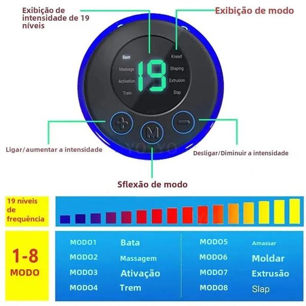 Imagem de Massageador de Pés com 8 Modos e 19 Níveis de Intensidade - Carregamento USB