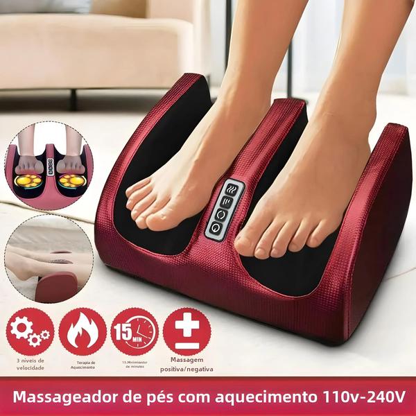 Imagem de Massageador de Pés Elétrico Shiatsu com Aquecimento - Alívio da Dor Muscular