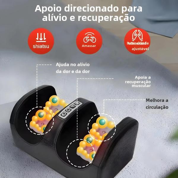 Imagem de Massageador de Pés Elétrico Shiatsu com Aquecimento - Terapia Muscular Profunda e Relaxamento Corporal