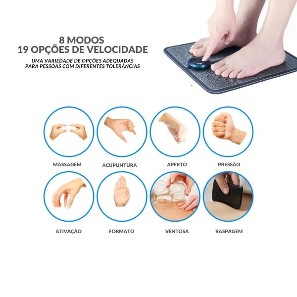 Imagem de Massageador de Pés Ems Preto - Fisioterapia e Relaxamento