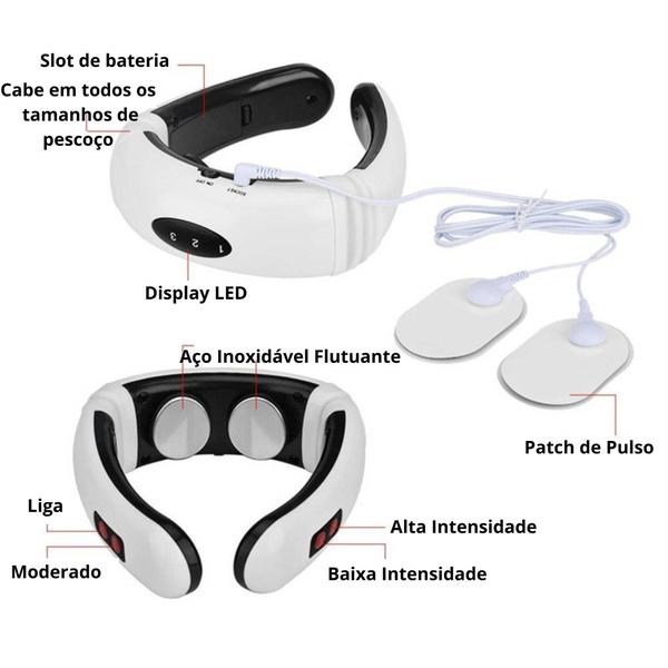 Imagem de Massageador de Pescoço com Eletrodos para Tratamento da Dor