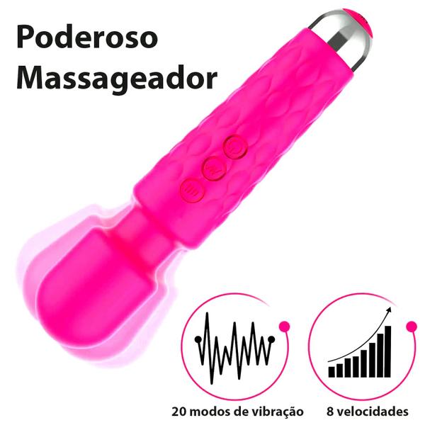 Imagem de Massageador Elétrico 9000 RPM 20 Modos De Massagens Varinha Mágica