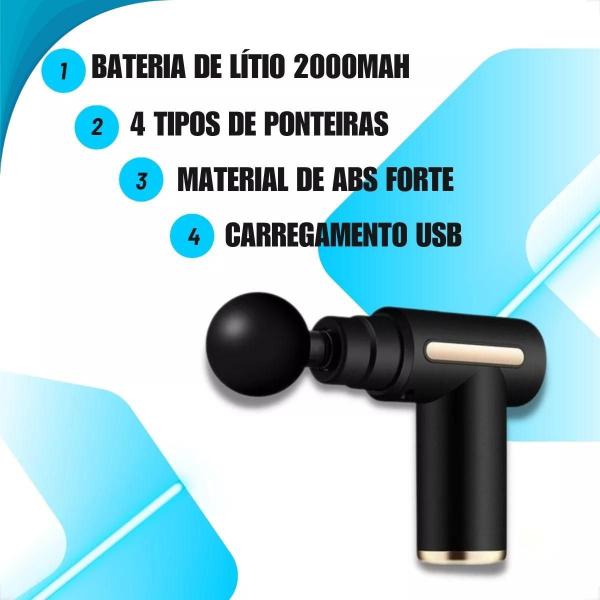 Imagem de Massageador Elétrico Corporal Profissional Preto Alternado