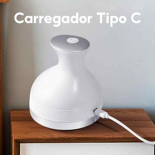 Imagem de Massageador Elétrico De Cabeça De Couro Cabeludo Relaxante Terapia Massagem Portátil Recarregável