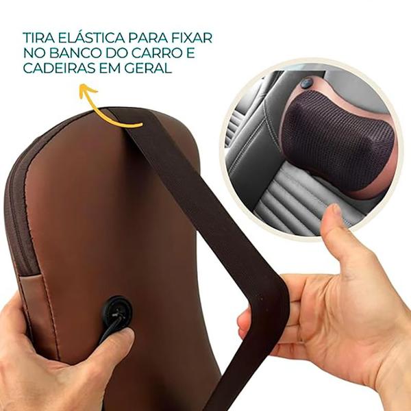 Imagem de Massageador Elétrico De Casa Veicular Shiatsu Lombar Pescoço Pés Relax Rotatoria Infravermelho