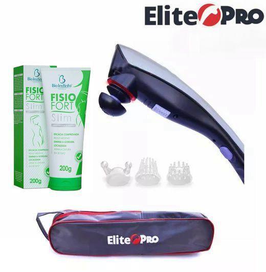 Imagem de Massageador Elétrico Elite Pró 220v + Creme FisioFort Slim 200g