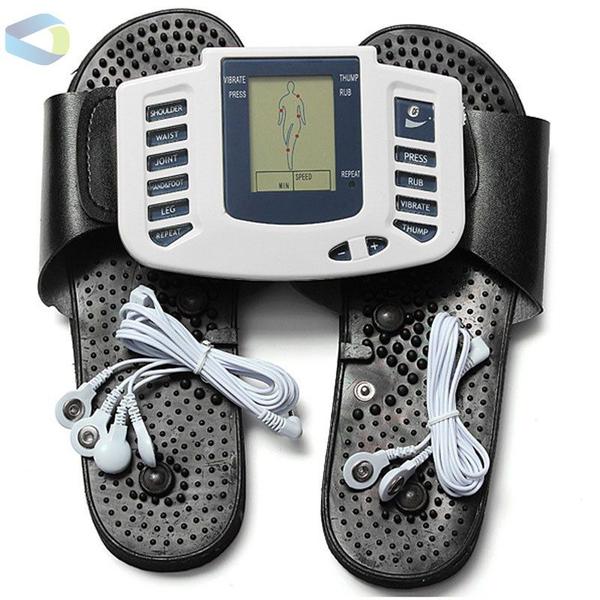 Imagem de Massageador Elétrico Multifuncional Digital Meridiano Eletrônico De Pulso Mini Massagem Corporal Com Chinelo