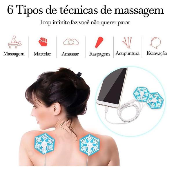 Imagem de Massageador elétrico portátil  estimulador corpo muscular tonificador celular relaxamento Alívio da dor