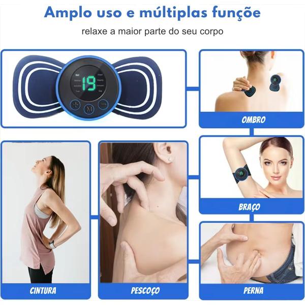 Imagem de Massageador Elétrico Portátil Mini Dor Pescoço coluna Alivia 110220v