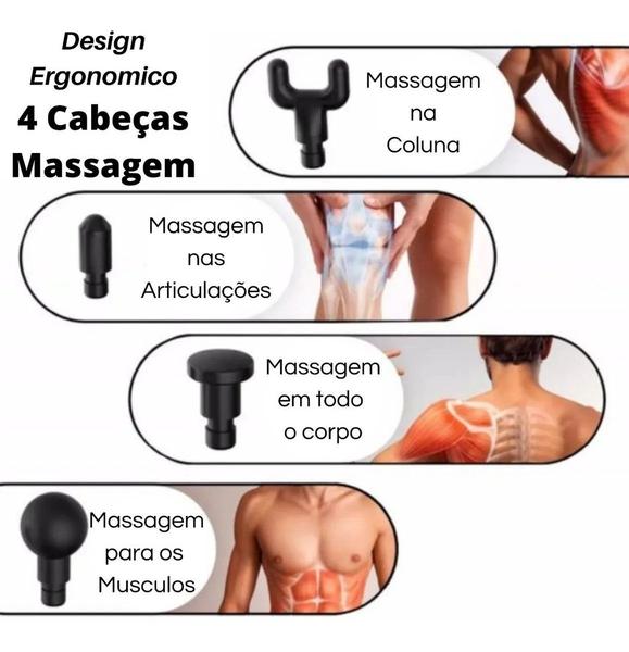 Imagem de Massageador Elétrico Portátil Muscular Liberação Miofascial + Gel Lipo Redutor