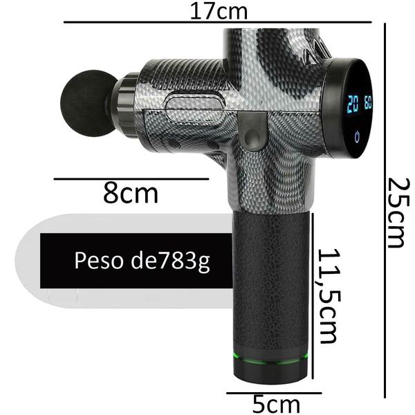 Massageador Elétrico Profissional Pistola Bivolt Liberação Miofascial Dor Muscular Fisioterapia + 6 Ponteiras + 30 Velocidades - Semelhante Phoenix - Zawatech Imagem de Massageador Elétrico Profissional Pistola Bivolt Liberação Miofascial Dor Muscular Fisioterapia + 6 Ponteiras + 30 Velocidades - Semelhante Phoenix