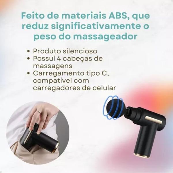 Imagem de Massageador Elétrico Recarregável Portátil Pistola Bivolt