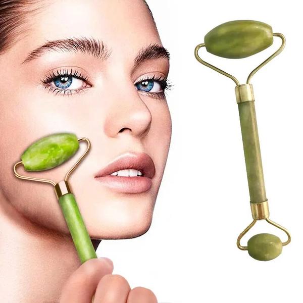 Imagem de Massageador Facial Jade Roller Rosto Pescoço Antirrugas  -ROLO VERDE