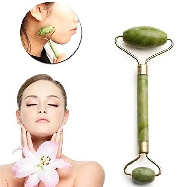 Imagem de Massageador Facial Jade Rosto Pescoço Antirrugas  -ROLO VERDE