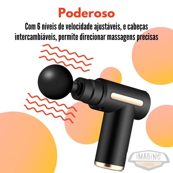 Imagem de Massageador Muscular Formato de Pistola Recarregável 3200rpm