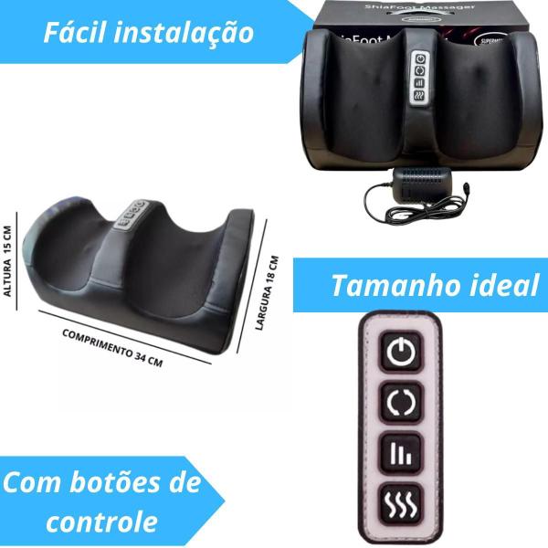 Imagem de Massageador Pés E Pernas Bivolt Terapia 110V/220V - Preto