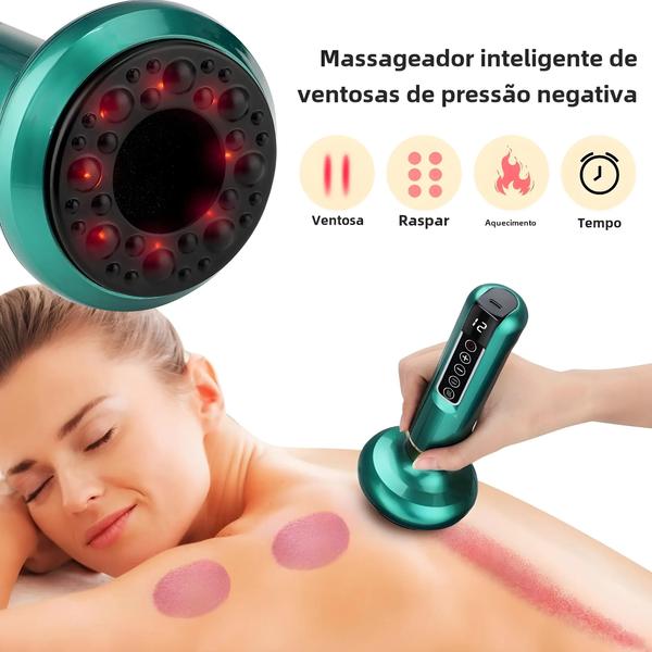 Imagem de Massageador por Ventosas Sem Fio Inteligente - 12/6 Níveis de Intensidade com Aquecimento Infravermelho