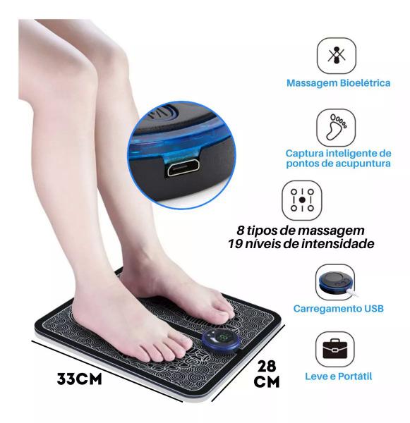 Imagem de Massageador Tapete Almofada Digital Fisioterápico Pulso Elétrico Pés