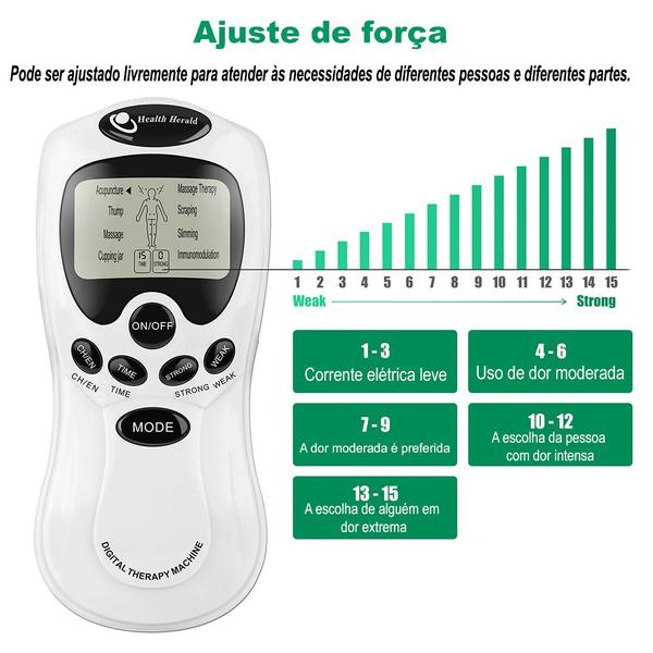 Imagem de Massagedor Aparelho de Fisioterapia Choque Massagem Muscular Portátil com LCD Digital