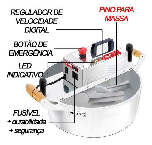 Imagem de Masseira Misturela Profissional Elétrica 21l Saro