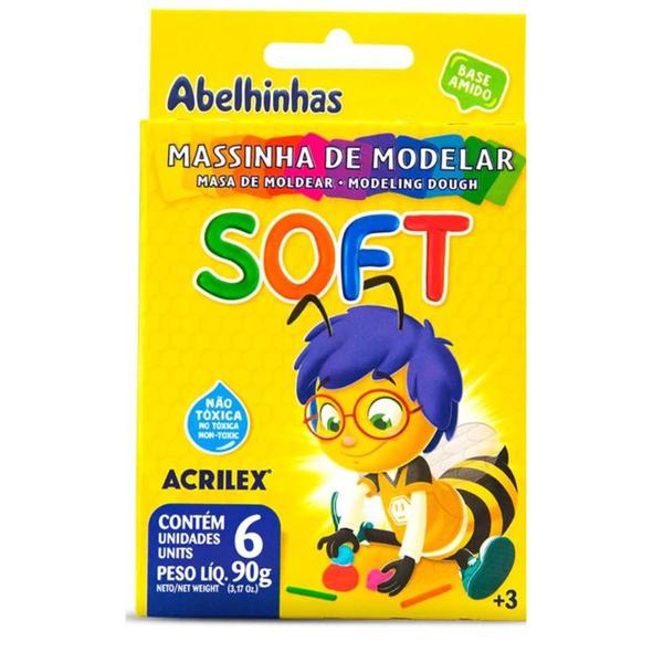 Imagem de Massinha De Modelar 6 Cores Soft Acrilex