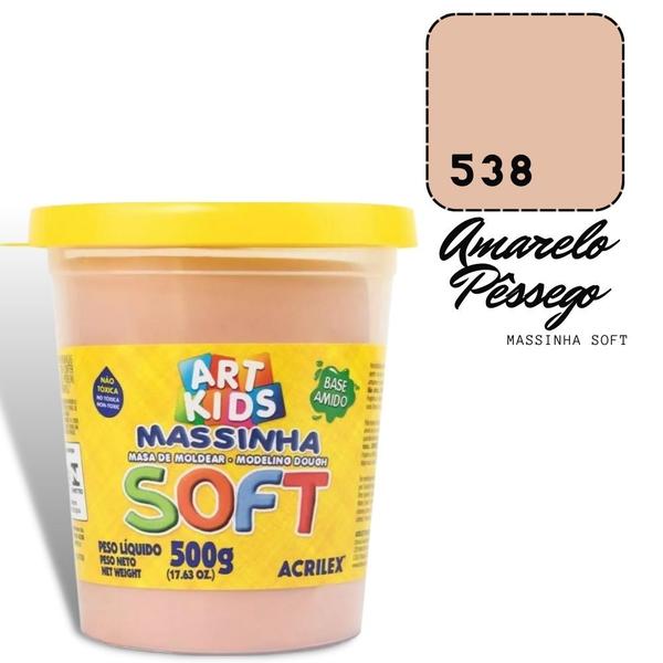 Imagem de Massinha de Modelar Acrilex Soft 500g Amarelo Pêssego