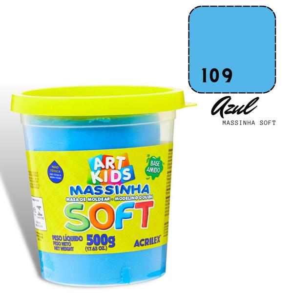 Imagem de Massinha de Modelar Acrilex Soft 500g Azul