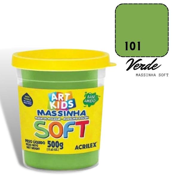 Imagem de Massinha de Modelar Acrilex Soft 500g Verde