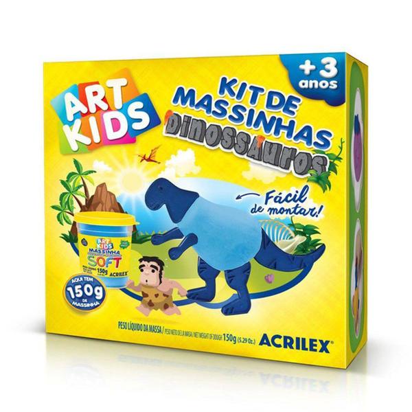 Imagem de Massinha De Modelar Artkids Acrilex Molde Dinossauros 150g