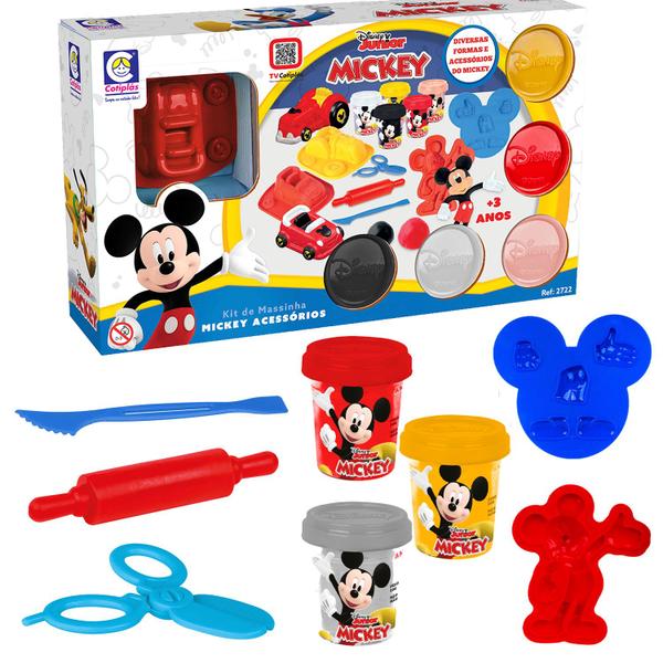 Imagem de Massinha De Modelar Da Mickey Mouse Brinquedo Sensorial Para Meninas Disney Original Com Acessórios E Moldes - Cotiplás