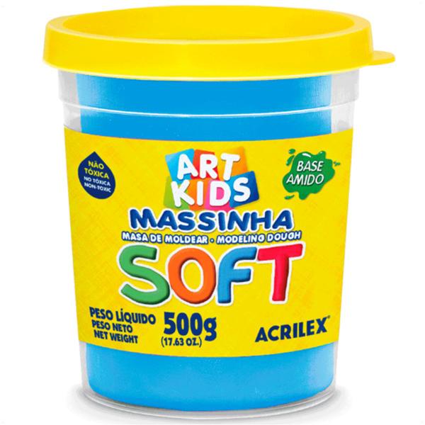 Imagem de Massinha de Modelar Macia Azul Soft Grande 500g Acrilex