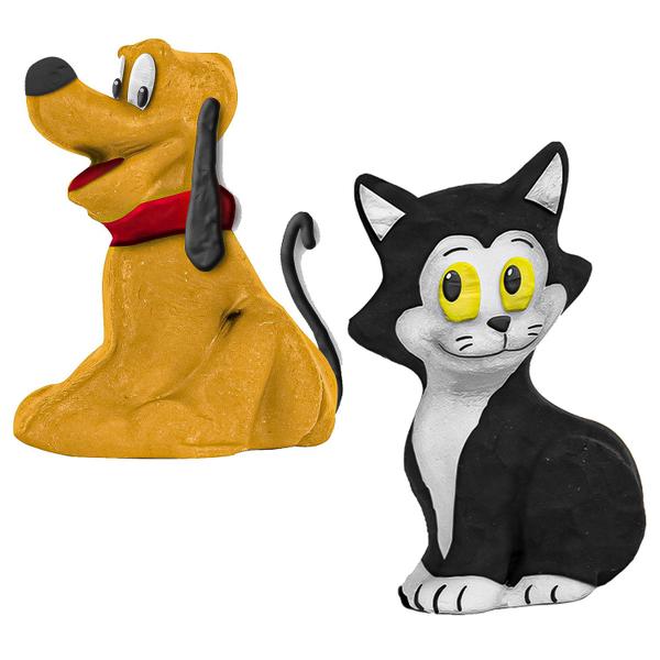 Imagem de Massinha Mickey Mouse Pets Colorida Acessórios Original Moldes Pluto E Gatinho Brinquedo Divertido Infantil - Cotiplás