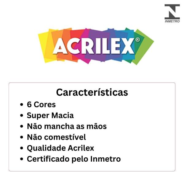 Imagem de Massinha Soft 6 Cores 90g - Acrilex