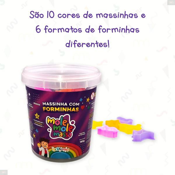 Imagem de Massinhas Com Forminhas Multicores 150g Alimentícia