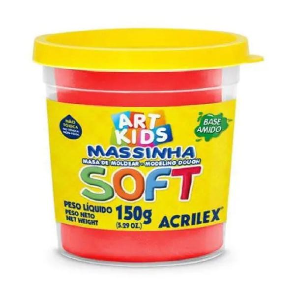 Imagem de Massinhas de Modelar Acrilex Soft 6 Cores 900g Art Kids