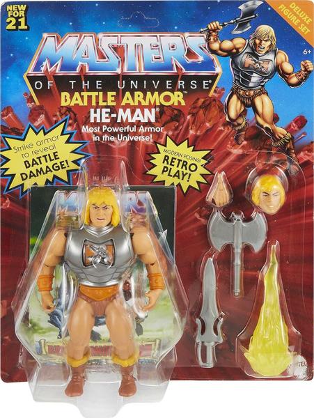 Imagem de Masters of the Universe Origins Deluxe He-Man 5.5-in Action Figure, Battle Character for Storytelling Play and Display, Gift for 6 to 10-Year-Olds and Adult Collectors