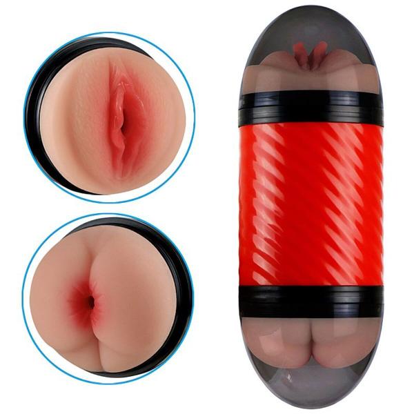 Imagem de Masturbador Duplo Masculino Lanterna Cyberskin Vagina e Ânus