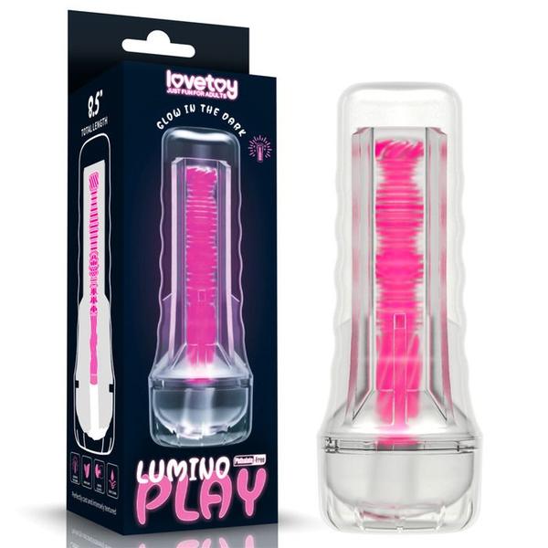 Imagem de Masturbador em Formato de Vagina Lanterna que Brilha no Escuro Fosforescente 8.5'' Pink Glow - Lovetoy