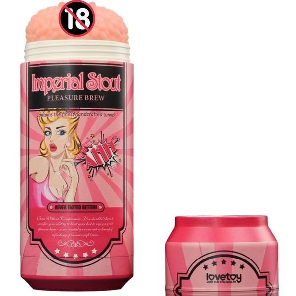 Masturbador Masculino em Formato de Vagina com Textura em Lata de Cerveja Imperial Stout Bege- Lovetoy Imagem de Masturbador Masculino em Formato de Vagina com Textura em Lata de Cerveja Imperial Stout Bege- Lovetoy