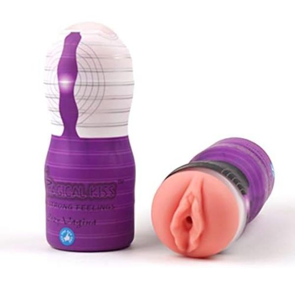 Imagem de Masturbador Masculino Estimulador Tipo Lanterna Capsula Textura Mole Macia Vagina 15 cm