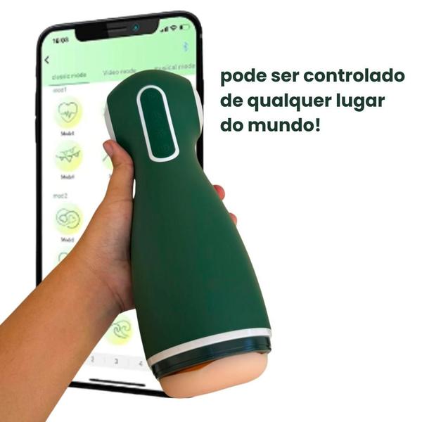 Imagem de Masturbador Masculino Por Aplicativo Bluetooth Automático Punheta Boneca Sexual