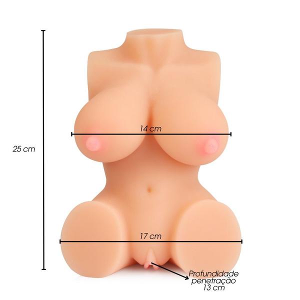 Imagem de Masturbator Masculino em Formato de Silhueta Feminina Duplo Orifício Annika - 1,8kg