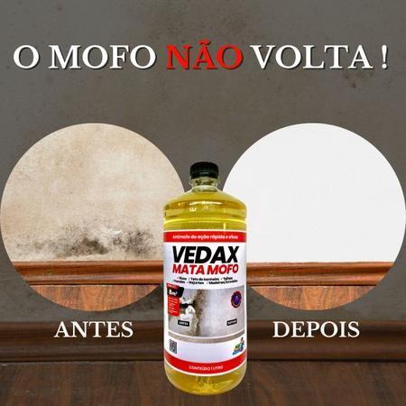 Imagem de Mata Mofo Vedax 1 Litro Antimofo Guarda Roupa Parede Banheiro Anti Bolor Armário Madeira Rejunte