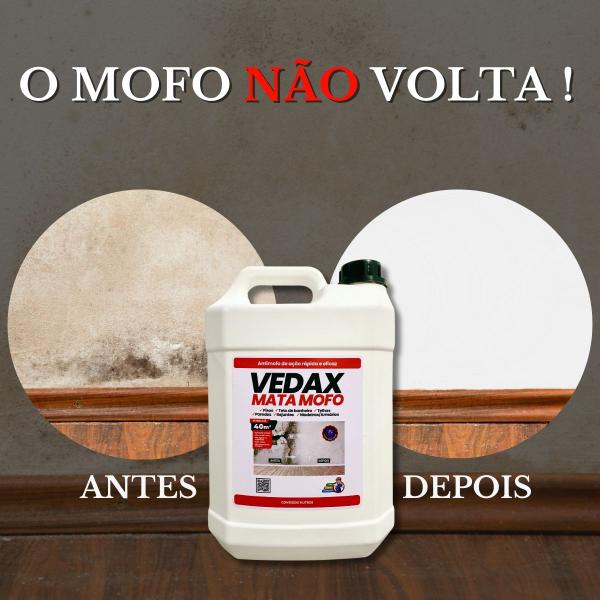 Imagem de Mata Mofo Vedax 5L Antimofo Guarda Roupa Parede Banheiro Anti Bolor Armário Madeira Rejunte