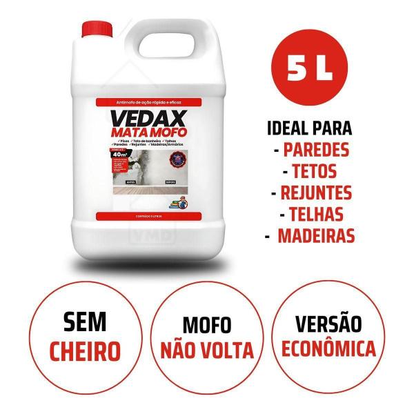 Mata Mofo Vedax Não Volta Anti Mofo Parede Teto Piso 5Lt Imagem de Mata Mofo Vedax Não Volta Anti Mofo Parede Teto Piso 5Lt