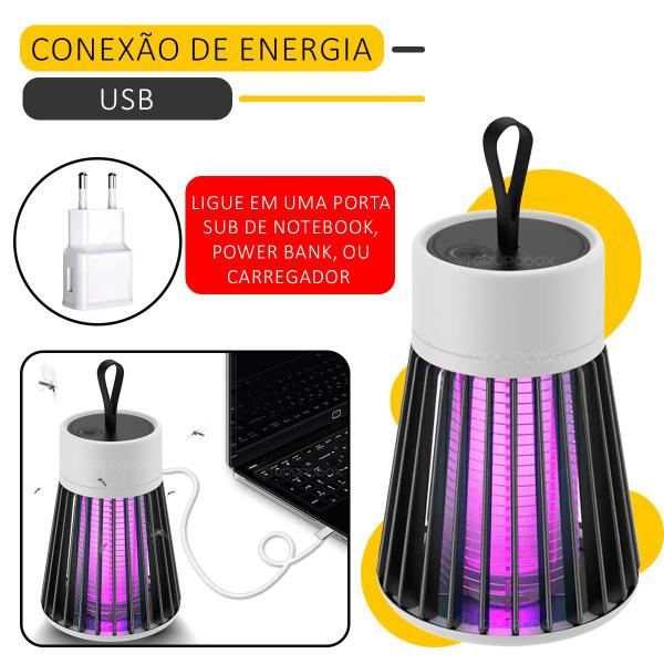 Imagem de Mata Mosquito Lampada Led UV Repelente Eletronico Insetos 